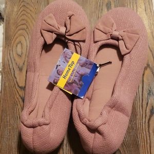 Hometop cotton knit memory foam ballerina slippers